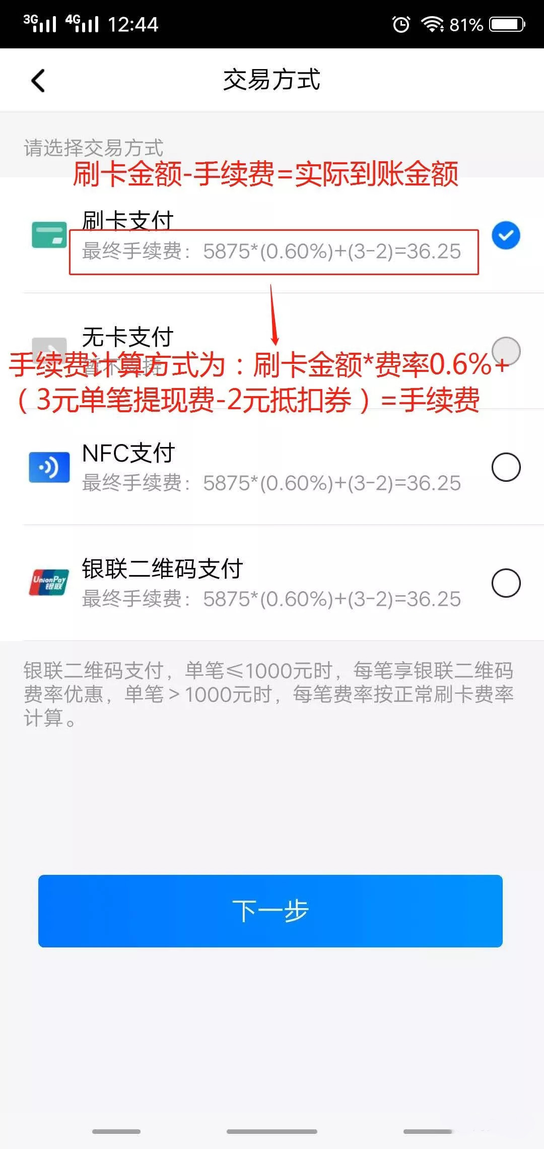 交易手續費說明2